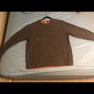 Reversible brown and orange sweatshirt